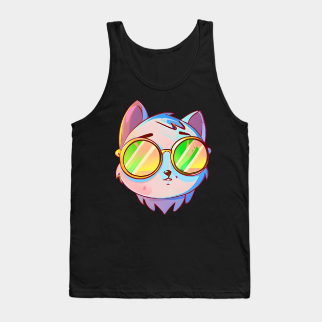 Cat wearing sunglasses Tank Top by Meowsiful